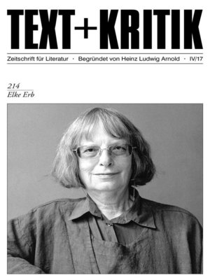 cover image of TEXT + KRITIK 214--Elke Erb